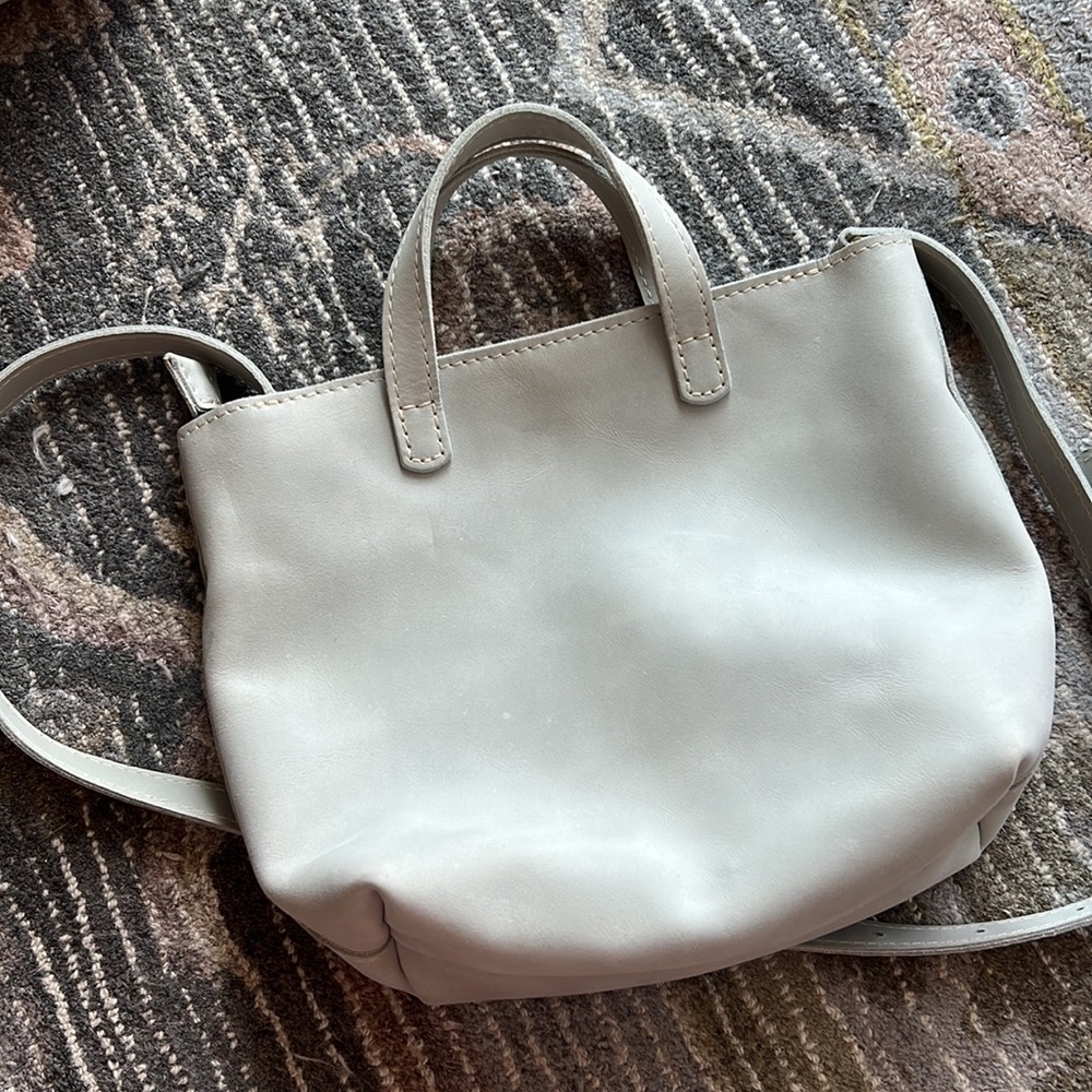 🦄 Unicorn Portland Leather PLG Beluga Mini Zipper Crossbody Tote - Picture 4 of 7